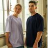 T-shirt oversize coton organique, coupe ample, col rond, manches droites, 220 g/m²