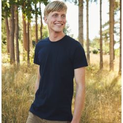 Tee-shirt moderne en coton biologique Tiger col rond, manches courtes, 155 g/m²