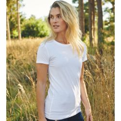 Tee-shirt femme en coton biologique Tiger col rond, coupe moderne, 155 g/m²