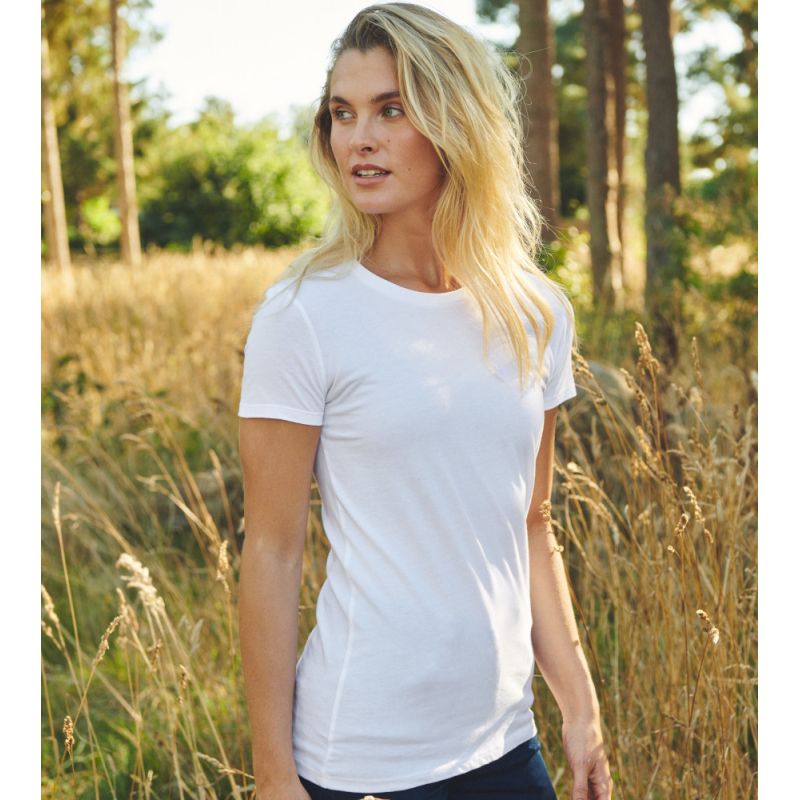 Tee-shirt femme en coton biologique Tiger col rond, coupe moderne, 155 g/m²