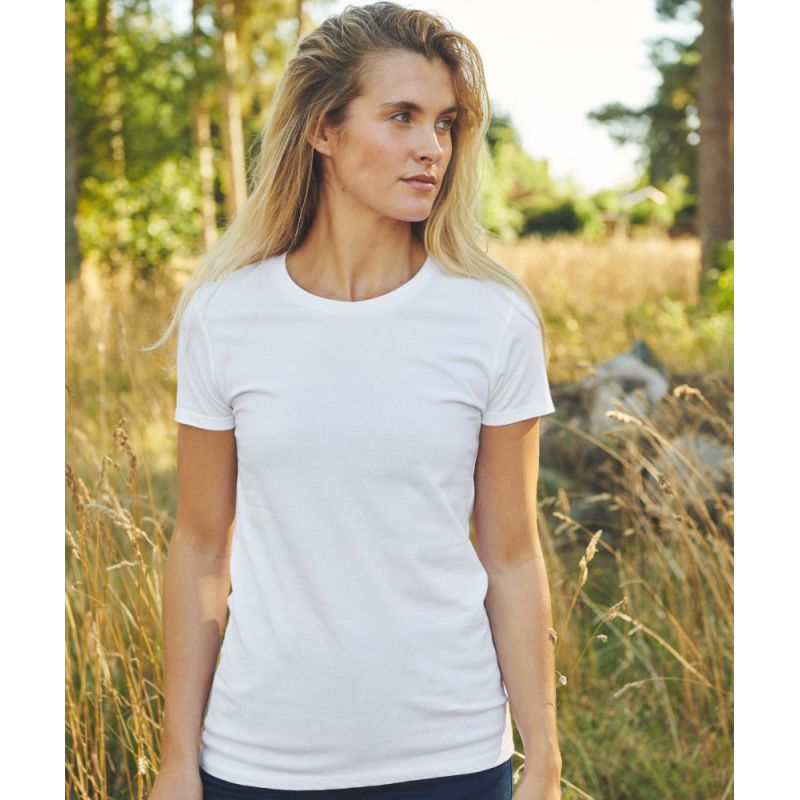 Tee-shirt femme en coton biologique Tiger col rond, coupe moderne, 155 g/m²