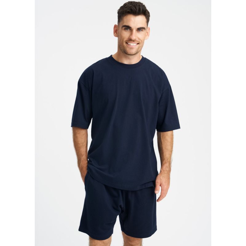 Short en coton organique Tiger, coupe ample, poches latérales, 300 g/m²