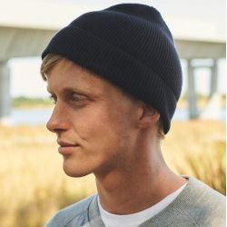 Bonnet à revers en coton biologique brossé, double couche
