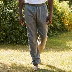 Pantalon de survêtement en coton biologique, coupe ample, poches latérales, 301 g/m²