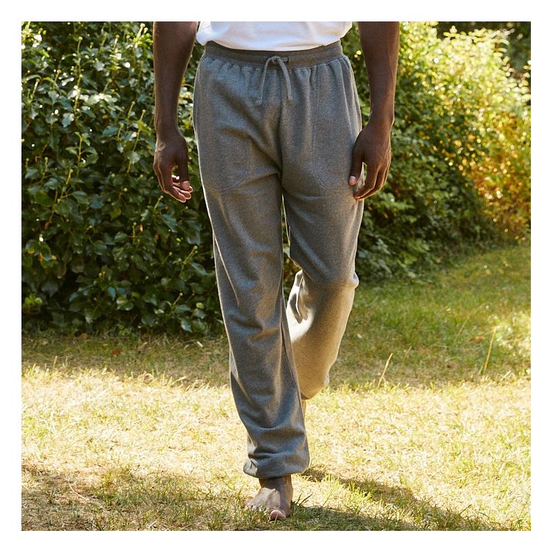 Pantalon de survêtement en coton biologique, coupe ample, poches latérales, 301 g/m²