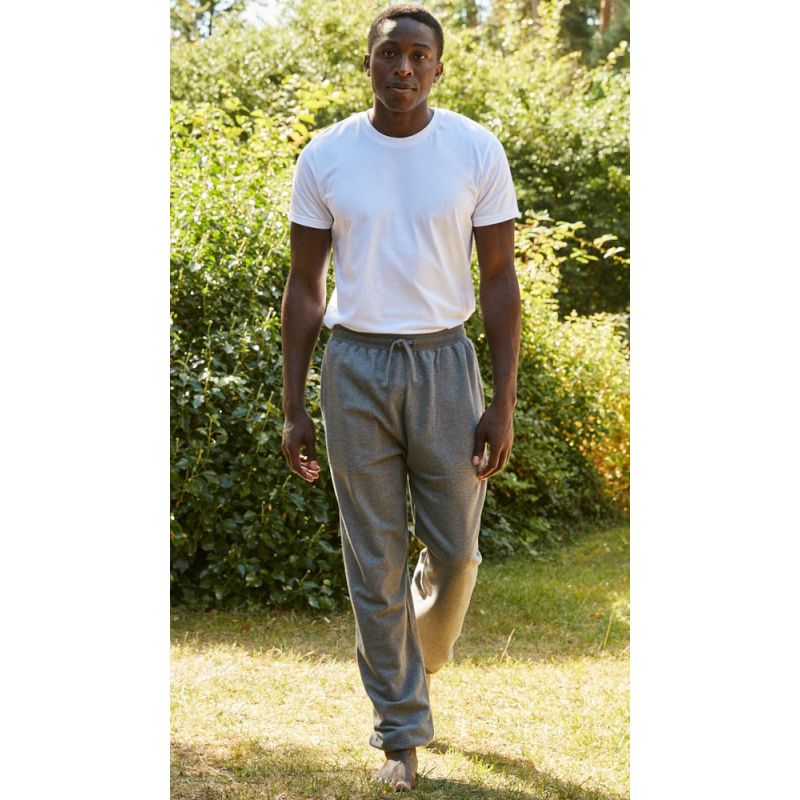 Pantalon de survêtement en coton biologique, coupe ample, poches latérales, 301 g/m²