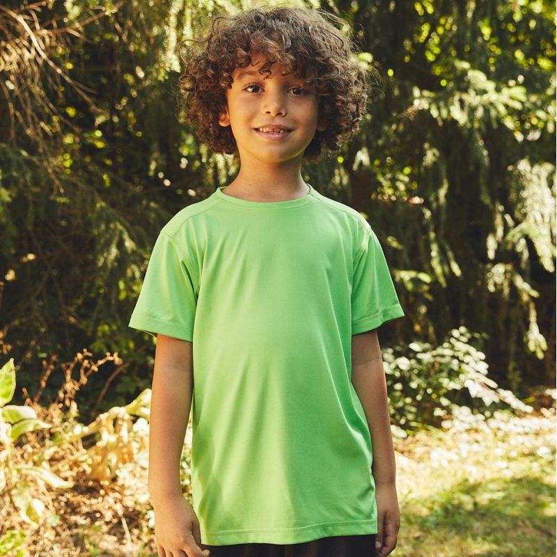 T-shirt enfant respirant en polyester recyclé, séchage rapide, 155 g/m²