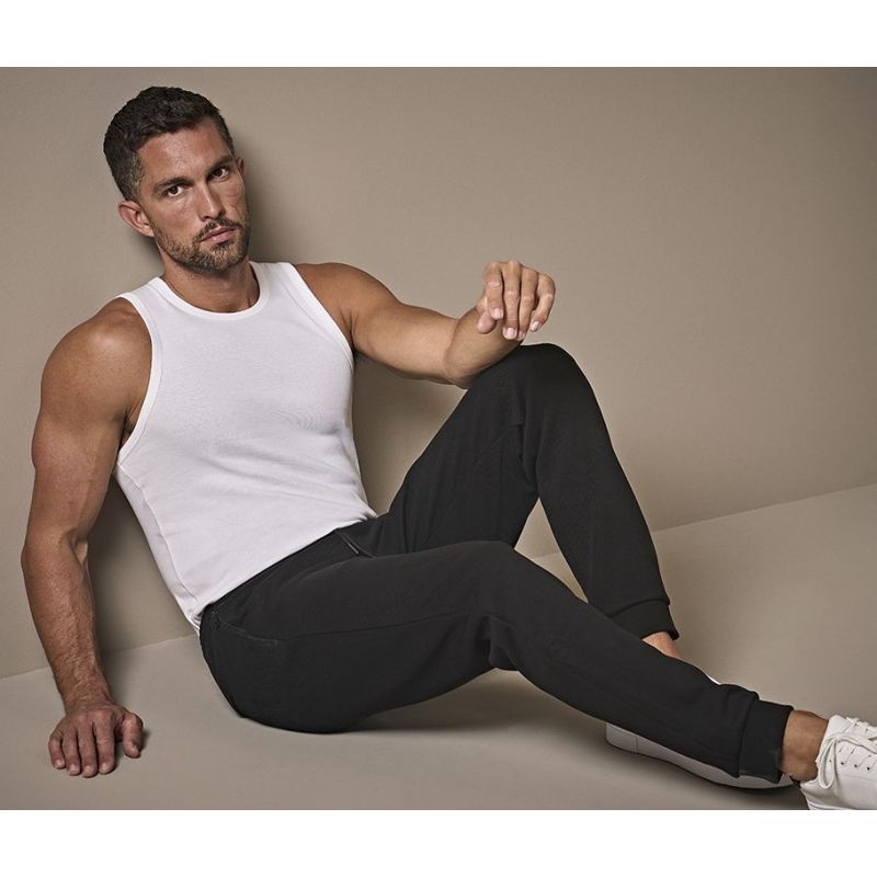 Pantalon de jogging en coton ringspun avec taille élastique et poches zippées, 365 g/m²