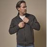 Sweat cardigan zippé en coton et polyester, col montant, poches avant, 310 g/m²