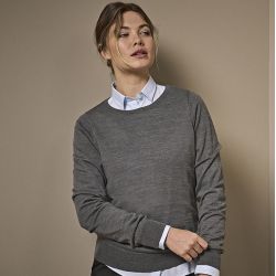 Pull femme ajusté col rond de qualité italienne fil mérinos