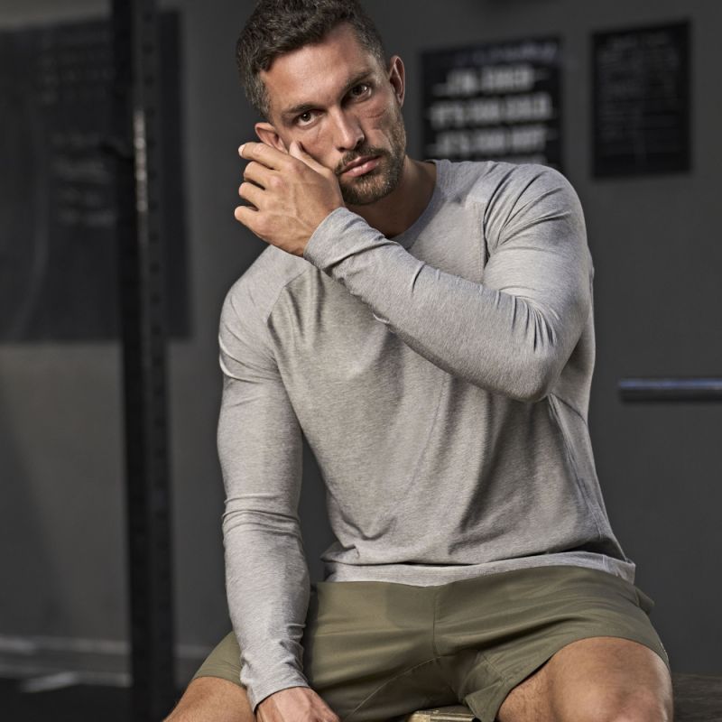 Tee-shirt de sport manches longues en polyester léger et respirant, 160 g/m²