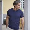 T-shirt homme stretch ajusté col rond, manches courtes, 195 g/m²