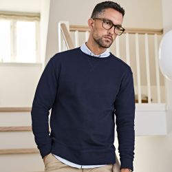 Sweat col rond en coton ringspun, manches droites, 365 g/m²