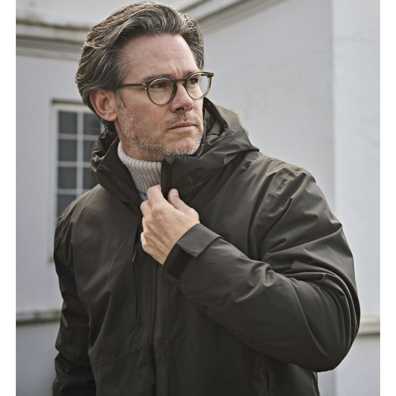 Veste homme imperméable extensible avec capuche amovible, 120 g/m²