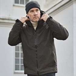 Veste homme imperméable extensible avec capuche amovible, 120 g/m²