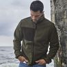 Veste polaire épaisse avec empiècements renforcés, col montant, 344 g/m²