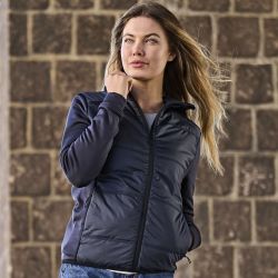 Veste bi-matière à capuche femme en polyester avec isolation DuPont™, 235 g/m²