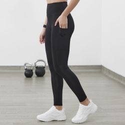 Legging femme de sport avec poche téléphone, taille haute, 260 g/m²