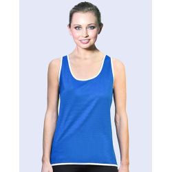Débardeur femme bicolore en polyester texturé, évacuation active de l'humidité, 140 g/m²