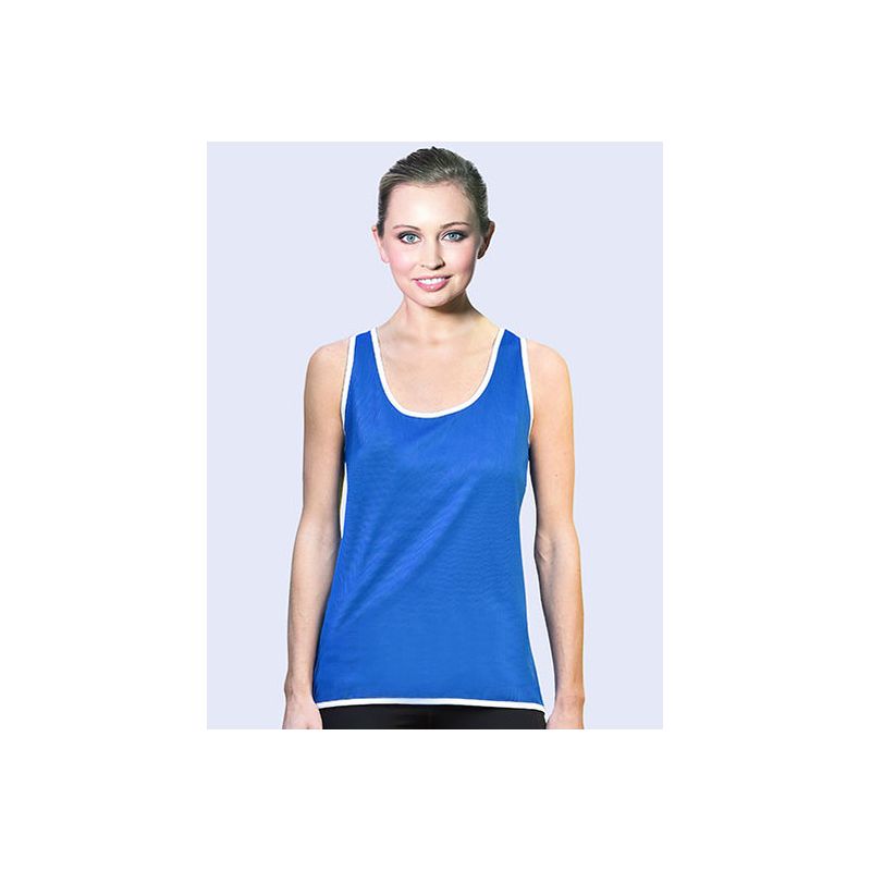 Débardeur femme bicolore en polyester texturé, évacuation active de l'humidité, 140 g/m²
