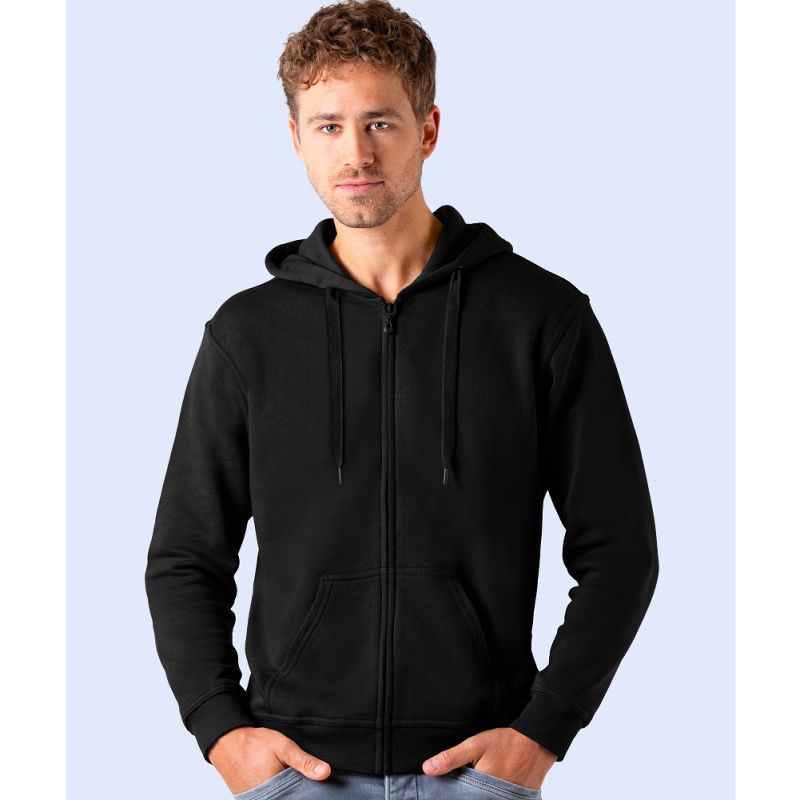 Sweat-shirt premium zippé à capuche, poches frontales, 300 g/m²