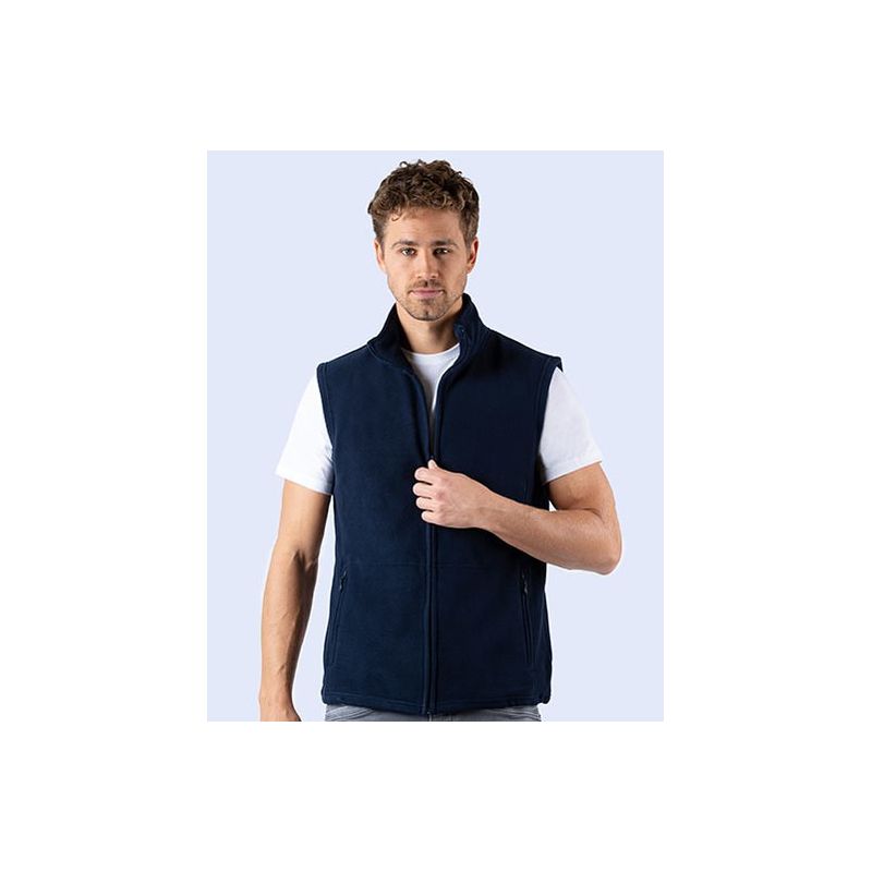 Bodywarmer gilet polaire ton sur ton anti-peluche pas cher, 330 g/m²