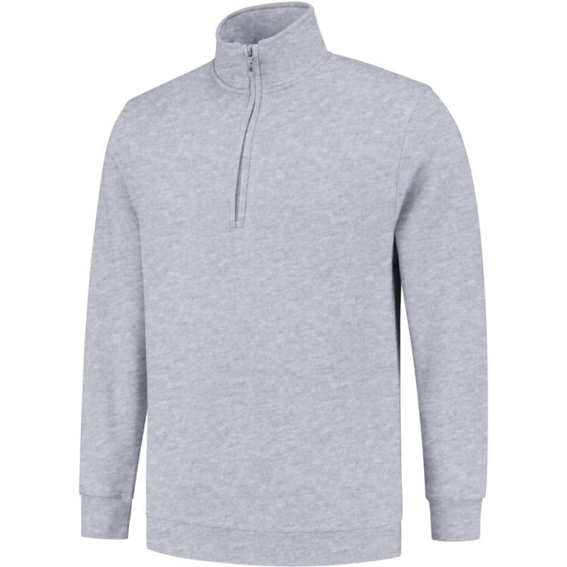 Sweat col zippé manches droites, fermeture éclair dissimulée, 280 g/m²