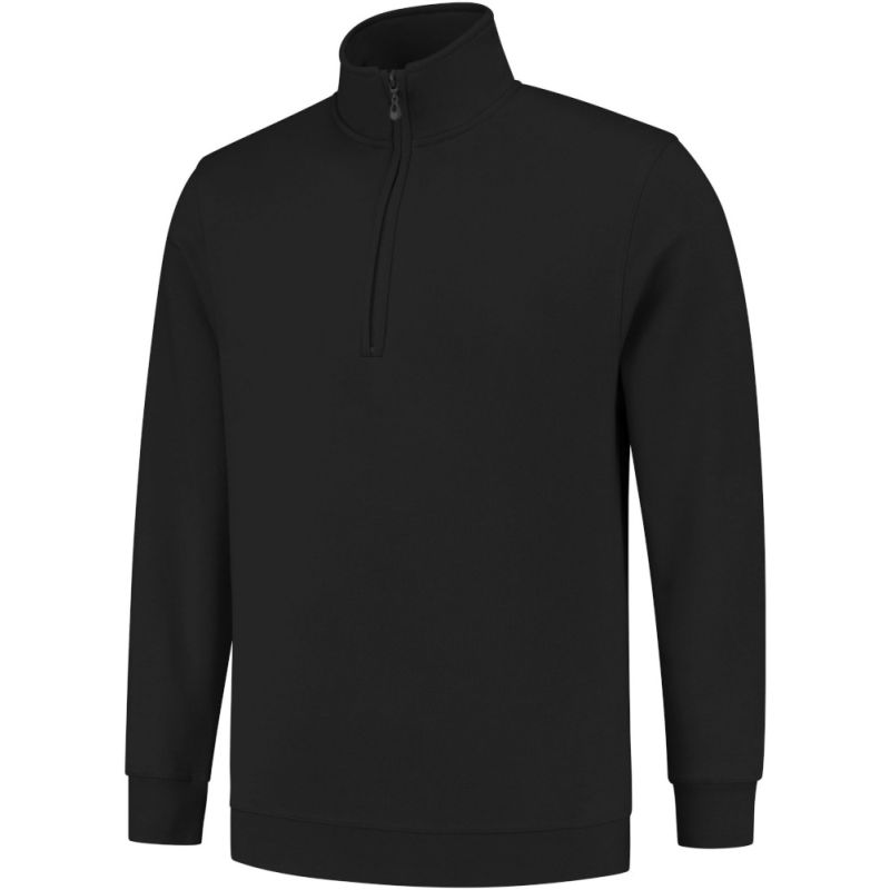 Sweat col zippé manches droites, fermeture éclair dissimulée, 280 g/m²