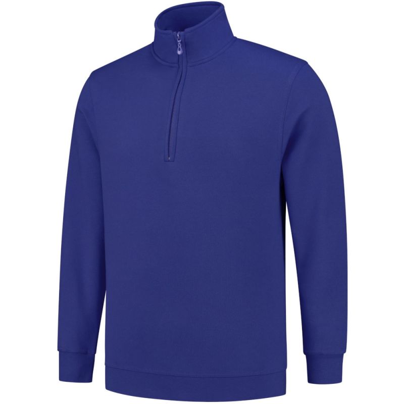 Sweat col zippé manches droites, fermeture éclair dissimulée, 280 g/m²