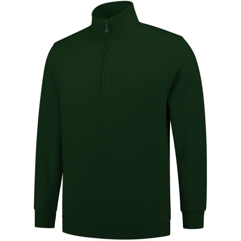 Sweat col zippé manches droites, fermeture éclair dissimulée, 280 g/m²
