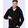 Sweat capuche zippé lourd déperlant et résistant aux tâches en coton bio, 400 g/m²