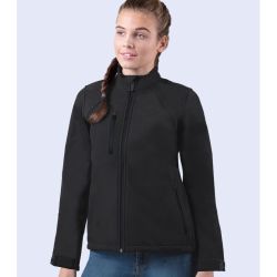 Veste femme Softshell 3 couches respirant, imperméable et coupe-vent, intérieur micropolaire, 340 g/m²
