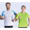 T-shirt de sport bicolore en polyester séchage rapide, manches raglan, 140 g/m²