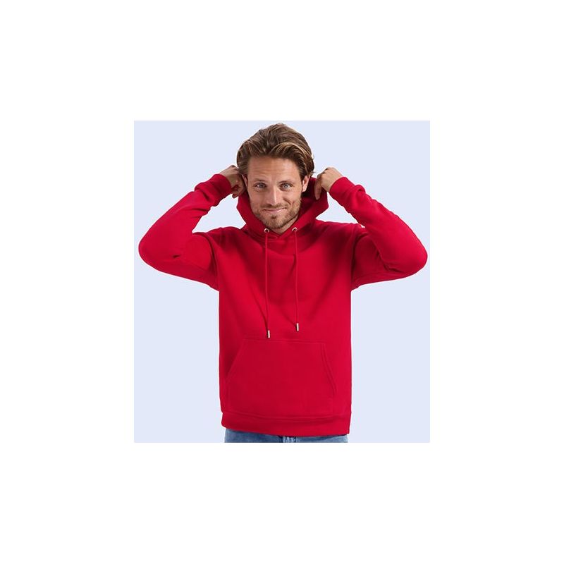 Sweat hoodie à capuche en coton biologique et polyester recyclé, 300 g/m²