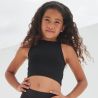 Débardeur enfant court cropped-top, dos et avant style nageur, 190 g/m²