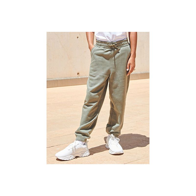 Jogging enfant en coton régénéré et polyester recyclé, taille et bas de élastiqués, 260 g/m²