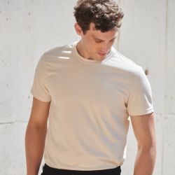 T-shirt en coton régénéré et polyester recyclé, coupe décontractée, 180 g/m²