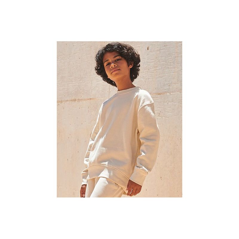 Sweat enfant, épaules tombantes, en coton régénéré et polyester recyclé, 260 g/m²