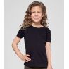 T-shirt fille manches courtes coton, coupe légèrement longue, 140 g/m²
