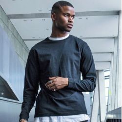 Tee-shirt coton manches longues confortable col rond, look sportif, 200 g/m²