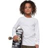 Tee-shirt manches longues enfant en coton, col rond, coupe large, 200 g/m²