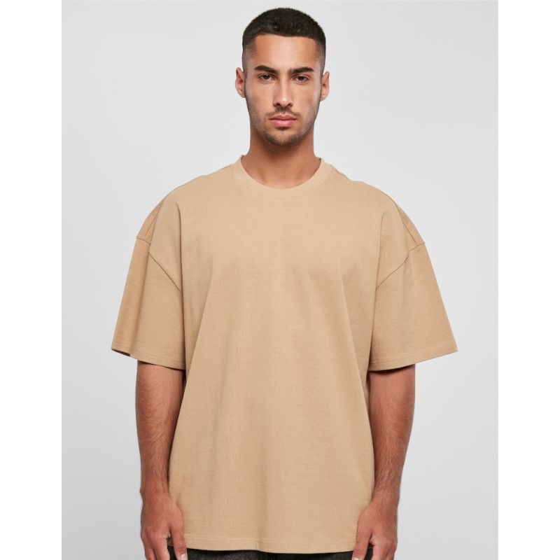 Tee-shirt urbain lourd, coupe large oversize, col rond, épaules tombantes, 300 g/m²