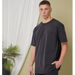 T-shirt homme décoloré, coupe ample, épaules tombantes, en coton, 240 g/m²