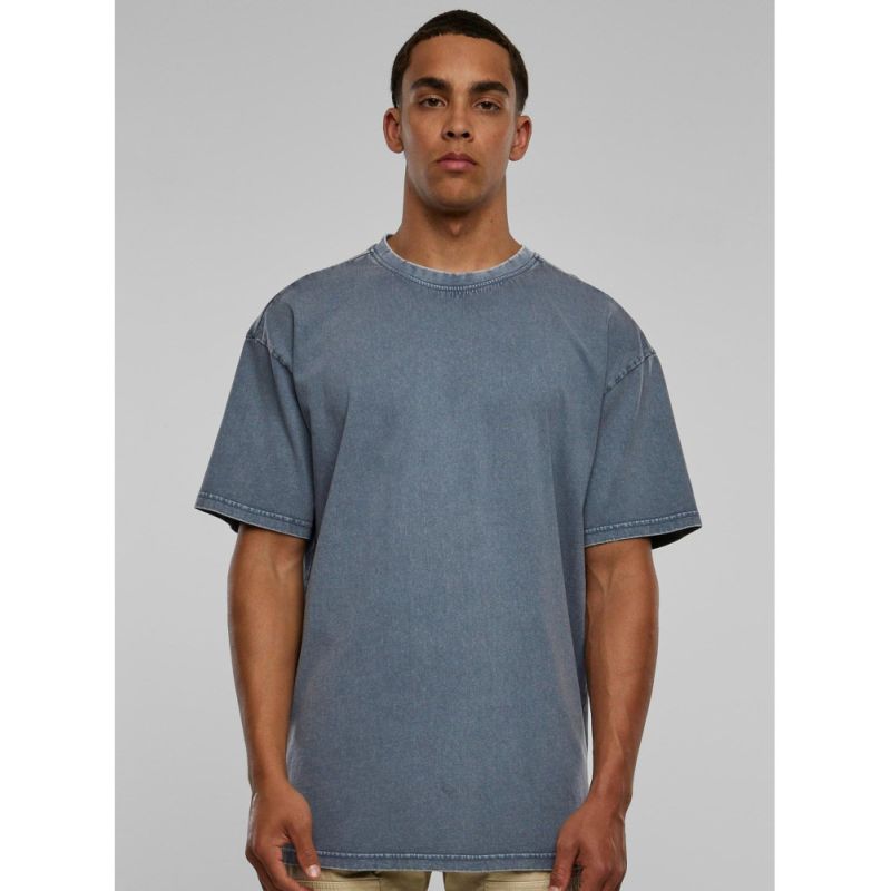 T-shirt homme décoloré, coupe ample, épaules tombantes, en coton, 240 g/m²