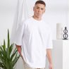 Tee-shirt extra large col rond, manches droites, coupe confortable en coton, 240 g/m²