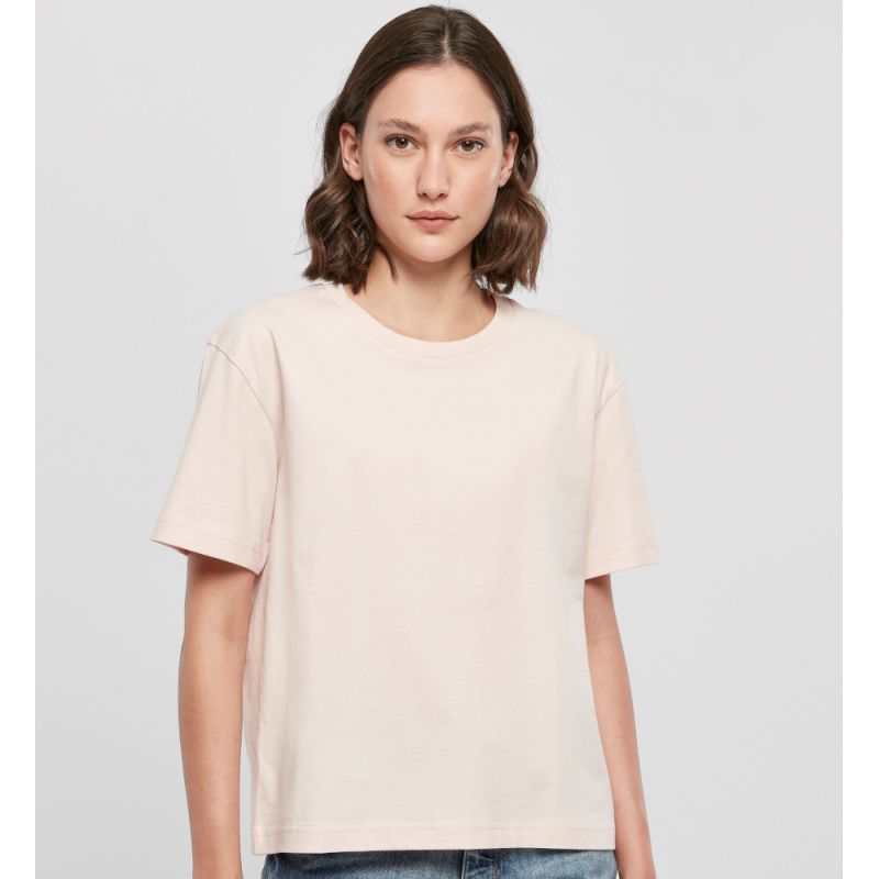 T-shirt oversize femme en coton, col ras-du-cou, manches courtes, 200 g/m²
