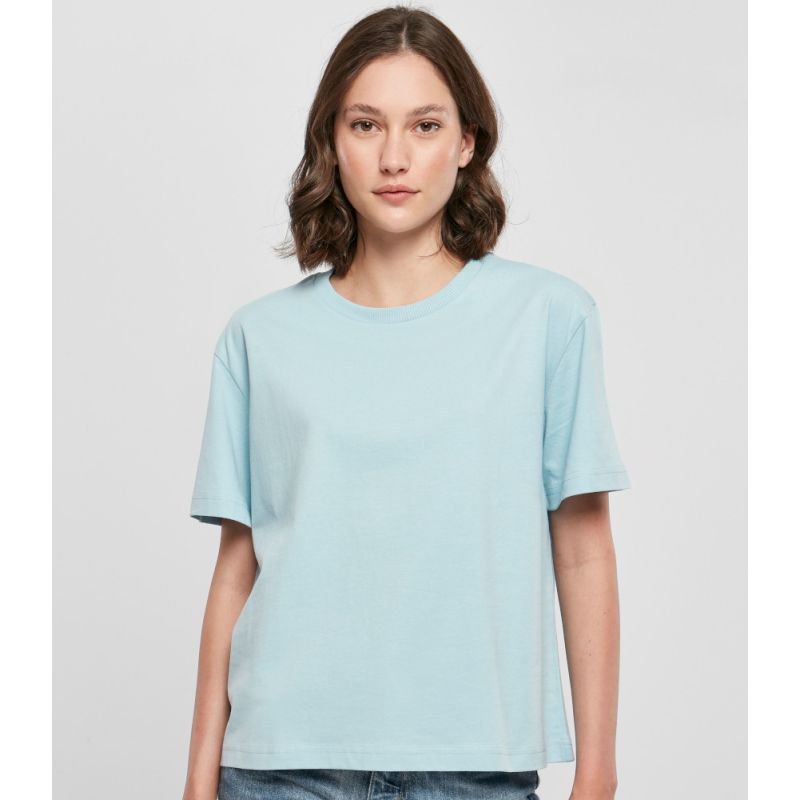 T-shirt oversize femme en coton, col ras-du-cou, manches courtes, 200 g/m²