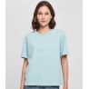 T-shirt oversize femme en coton, col ras-du-cou, manches courtes, 200 g/m²