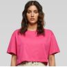 T-shirt court femme en coton oversize, manches courtes, col ras du cou, 140 g/m²