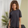 T-shirt femme décoloré, coupe ample, épaules tombantes, en coton, 220 g/m²